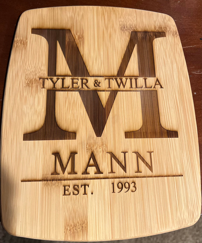 Personalized Script Cutting Board - Foxblossom Co.